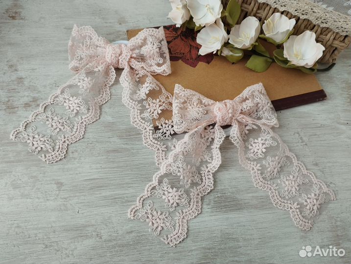 Бант бантики заколка из кружева