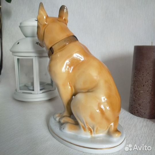 Фарфоровая статуэтка собака лфз Боксер