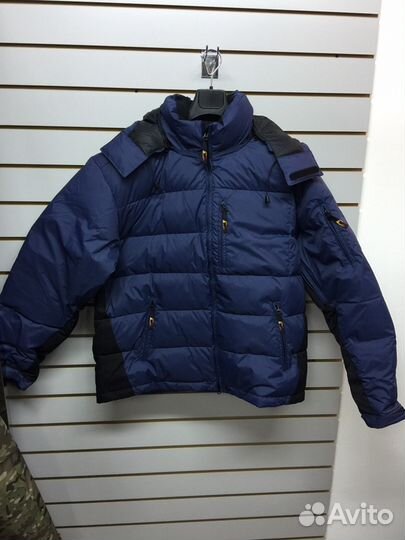 Пуховик синий