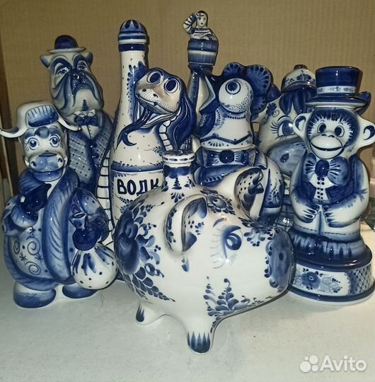 Набор штофов оригинал гжель ручной работы