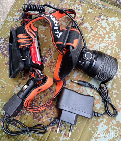 Налобный фонарь 2 Led T6 + UF