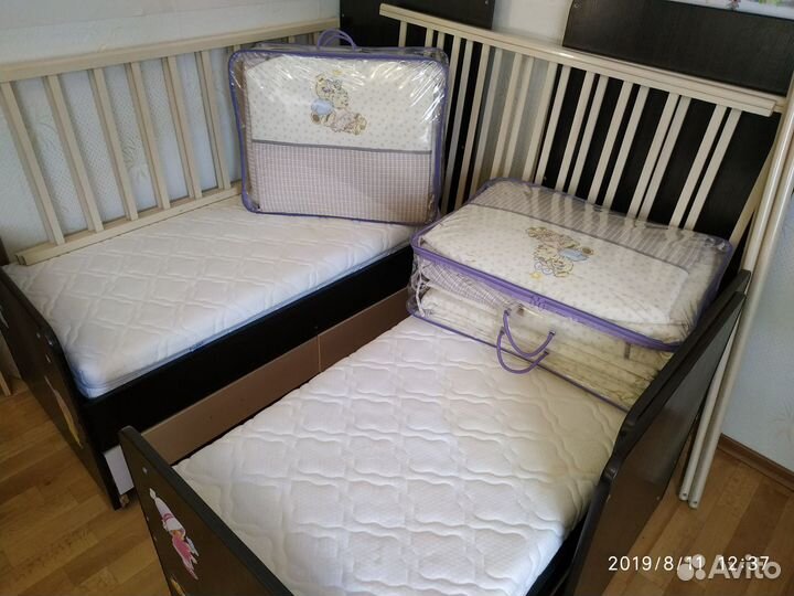 Детская кровать-трасформер + матрас, 1 шт