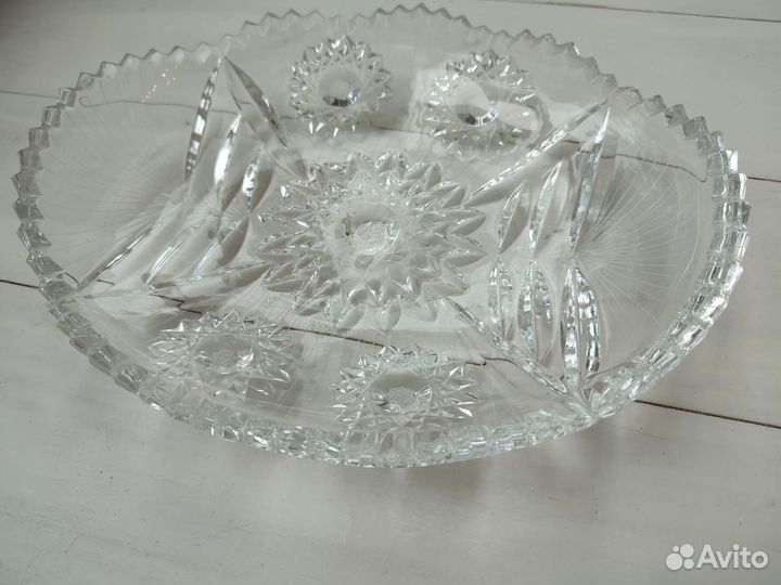 Ваза блюда подставка для фруктов хрусталь СССР