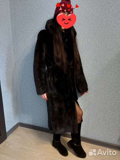 Шуба норковая классика 105см длина. 42-46