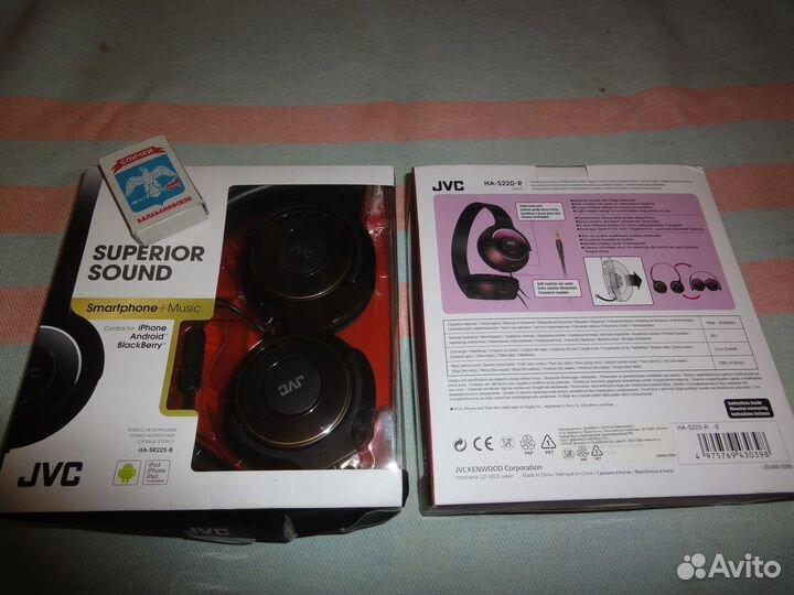 Наушники складные накл.,JVC,черный,новые