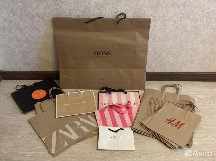 Брендовые пакеты HM Виктория Сикрет Hugo Зара
