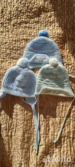 Шапочки на мальчика от 0 мес