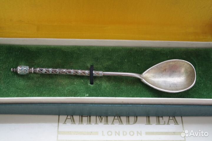 Царская ложечка серебро 84-я проба в эмалях