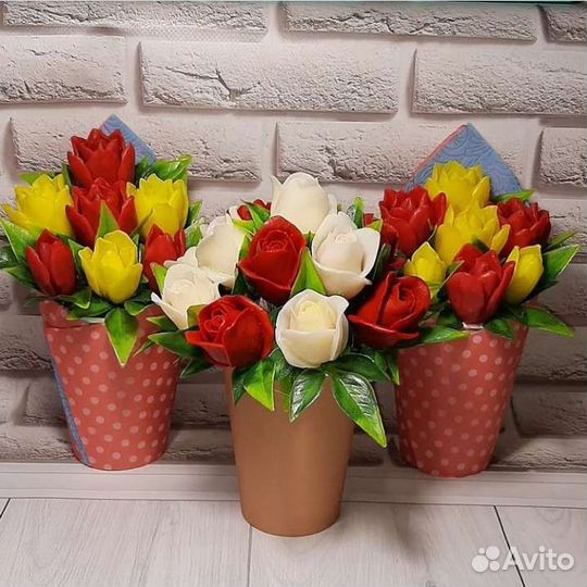 Букет цветов из мыла