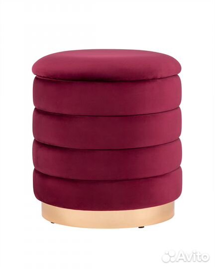 Пуф с ящиком велюр винный