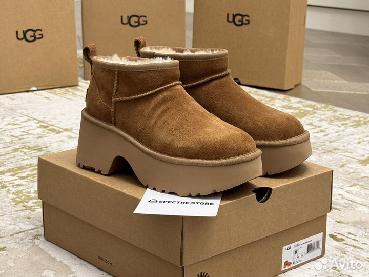 Угги на Платформе Ugg Ultra Mini Heights Chestnut
