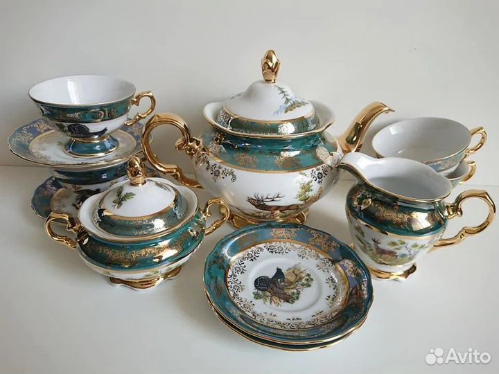 Набор столовой посуды чешская Царская охота