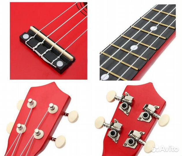 Укулеле Красная Новая (Дерево)