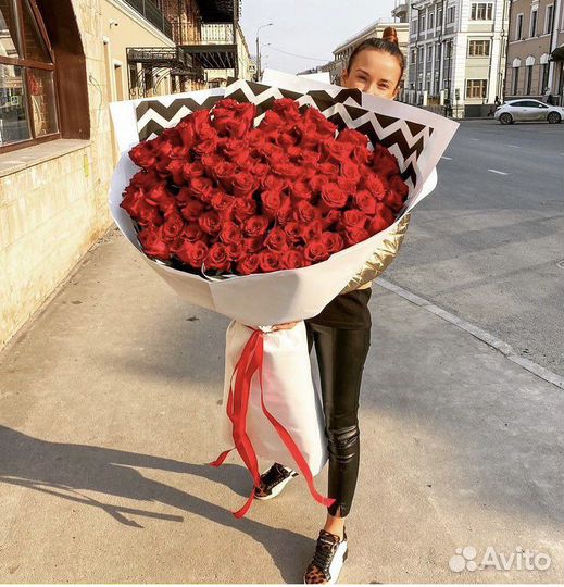 Большие букеты из роз