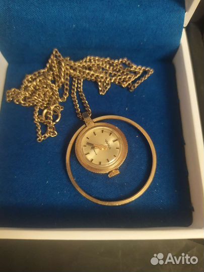 Часы кулон Чайка, Слава,позолоченные