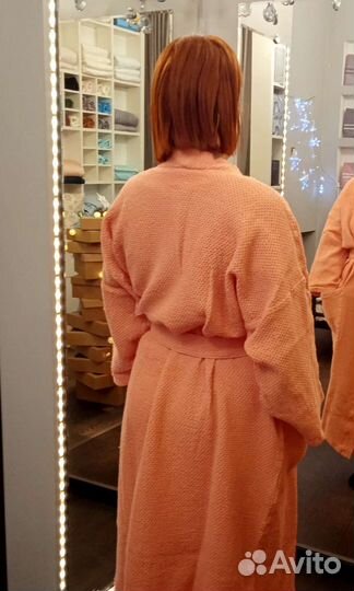 Банный халат. Лëн. Унисекс. Размер 48