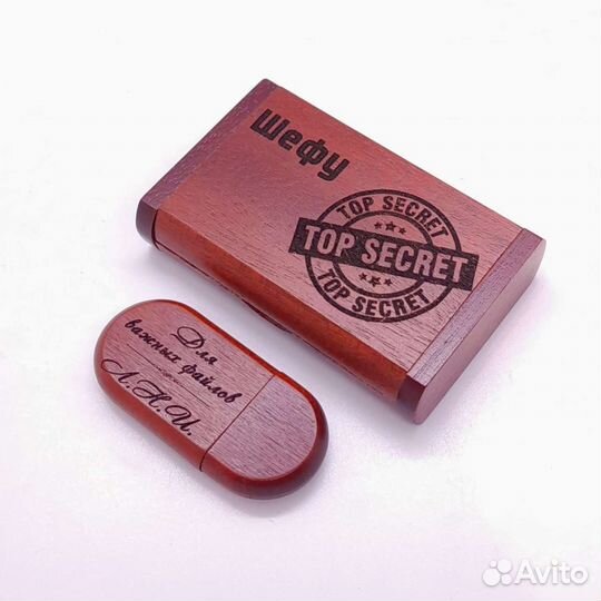 Флешки из дерева/кожи с гравировкой от 4 до 128 Гб