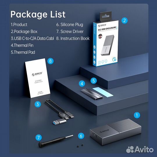 Orico 40 Гбит/с Thunderbolt 3/4/USB корпус для SSD