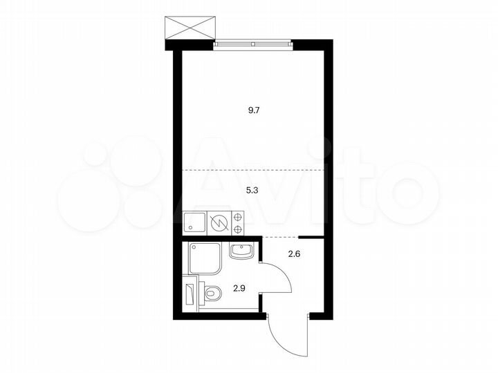 Квартира-студия, 20,5 м², 22/33 эт.