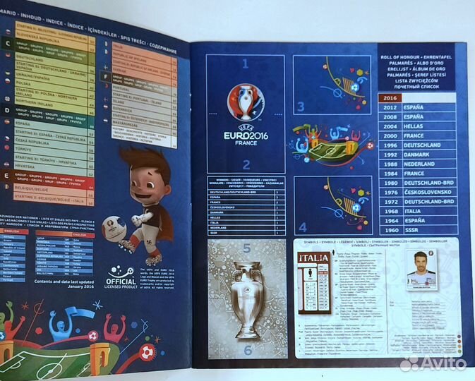 Альбом для футбольных наклеек Uefa euro 2016