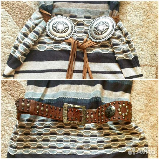 Ремень/корсет/бохо натур кожа Vera Pelle Италия