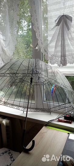 Зонт трость прозрачный