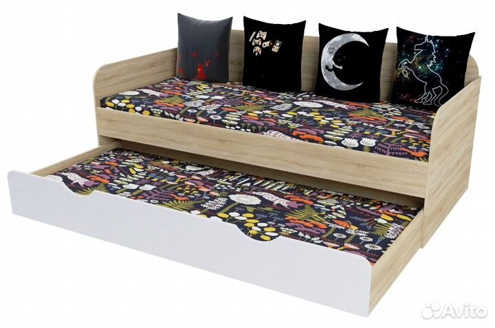 Кровать 2-х ярусная детская (дуб сонома + белый)