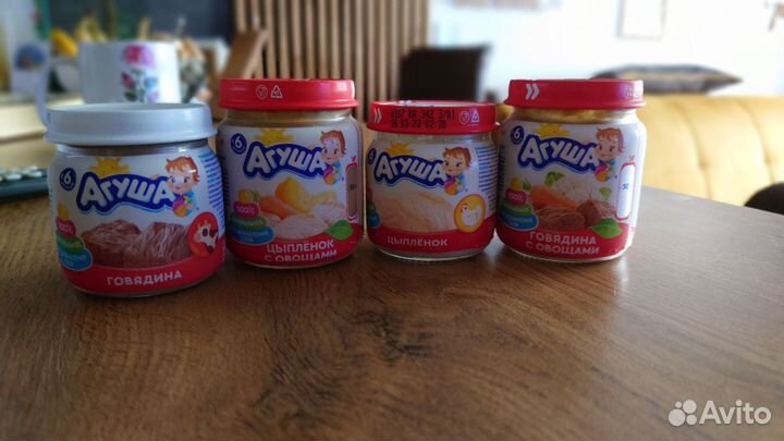 Детское мясное пюре и каши