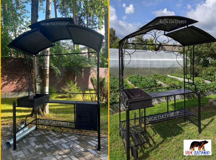 Мангал с печью под казан