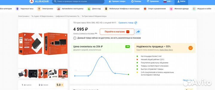 Тв-приставка wink SML-482 HD c опцией Wi-Fi