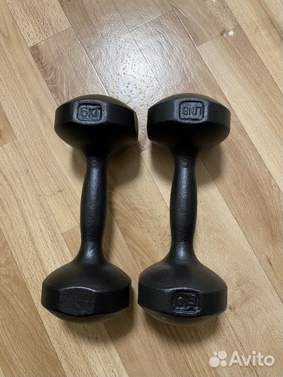 Гантели 1; 1,5; 2, 2,5, 3, 4, 5,6 кг