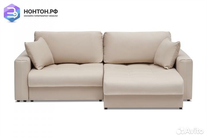 Диван угловой тик-так Монарх бежевый
