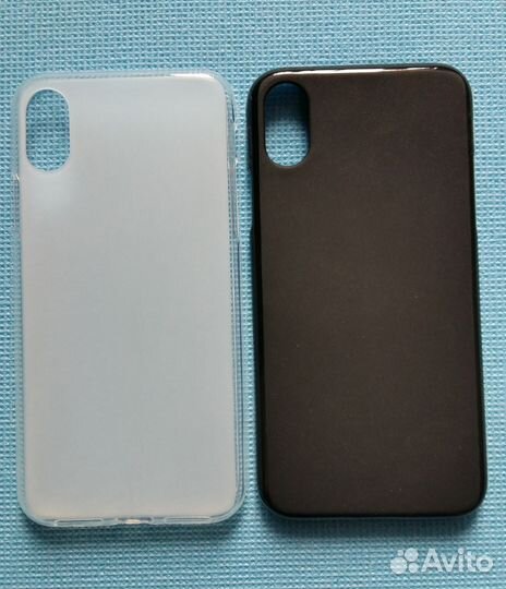 Матовая Накладка (чехол) iPhone X (белый, чёрный)