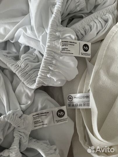 Простынь 2 шт и наматрасник Happy Baby