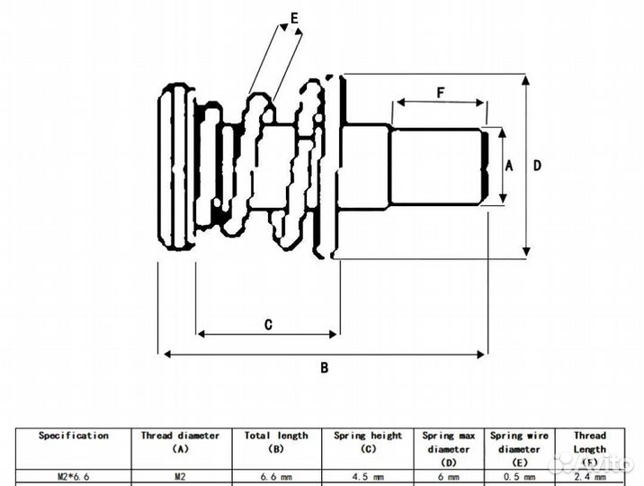 Винт пружинный для видеокарты