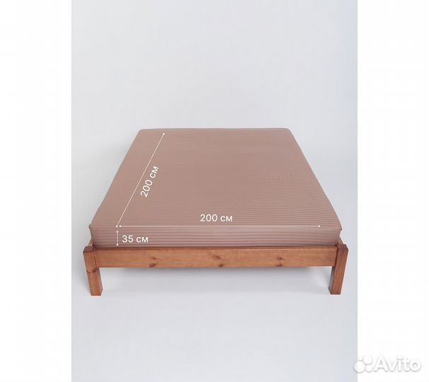 Простыня GoodNight Pure Страйп-сатин 200*200*35, м