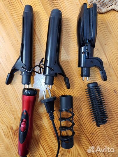 Плойка выпрямитель гофре для волос с насадками