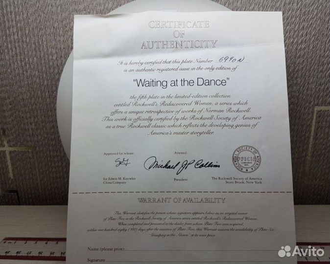 Коллекционная тарелка Америка фарфор