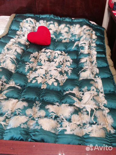 Шелковое винтажное одеяло лебяжий пух