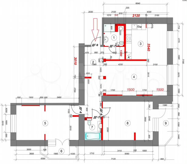 3-к. квартира, 105,3 м², 3/10 эт.