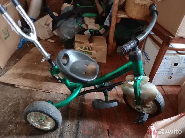Детский 3х колесный велосипед бу с ручкой