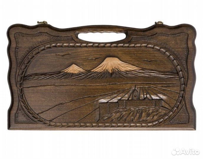 Нарды резные Арарат с ручкой 30*30 армянские