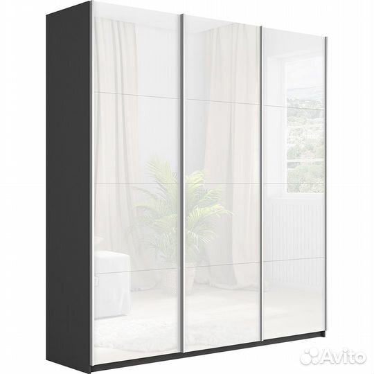 Шкаф-купе Широкий Прайм 3-х дверный (Стекло белое)