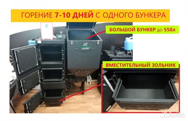 Автоматический котел экономный 0,9 тн угля в месяц