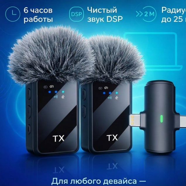 Беспроводной петличный микрофон