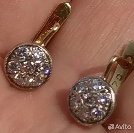 Золотые серьги СССР 750