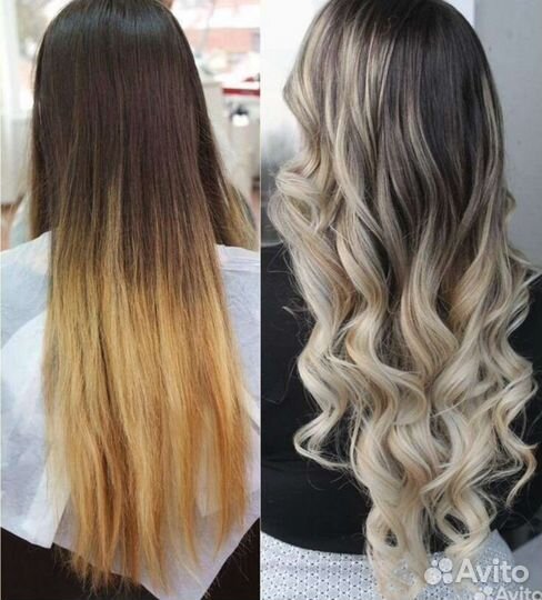 Эффект волос#окрас#переход#локоны#ламинирование
