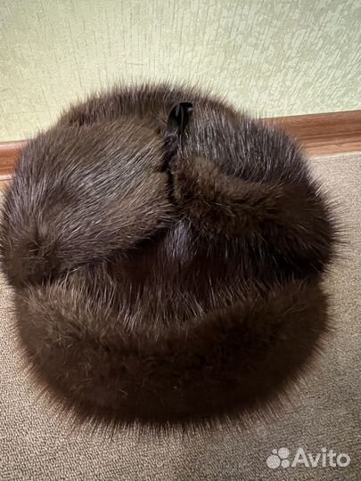 Норковая шапка мужская ушанка 58