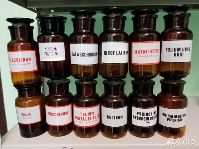 Штангласс, аптечная банка с притертой крышкой