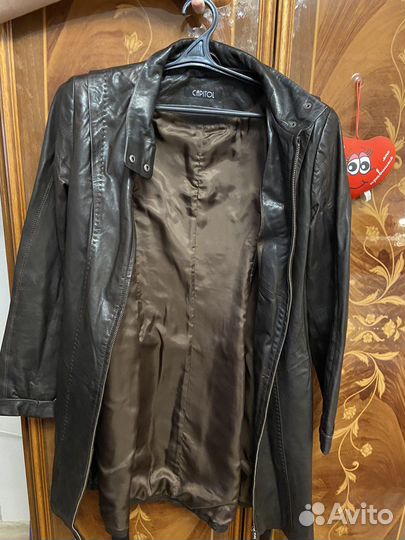Плащ кожаный